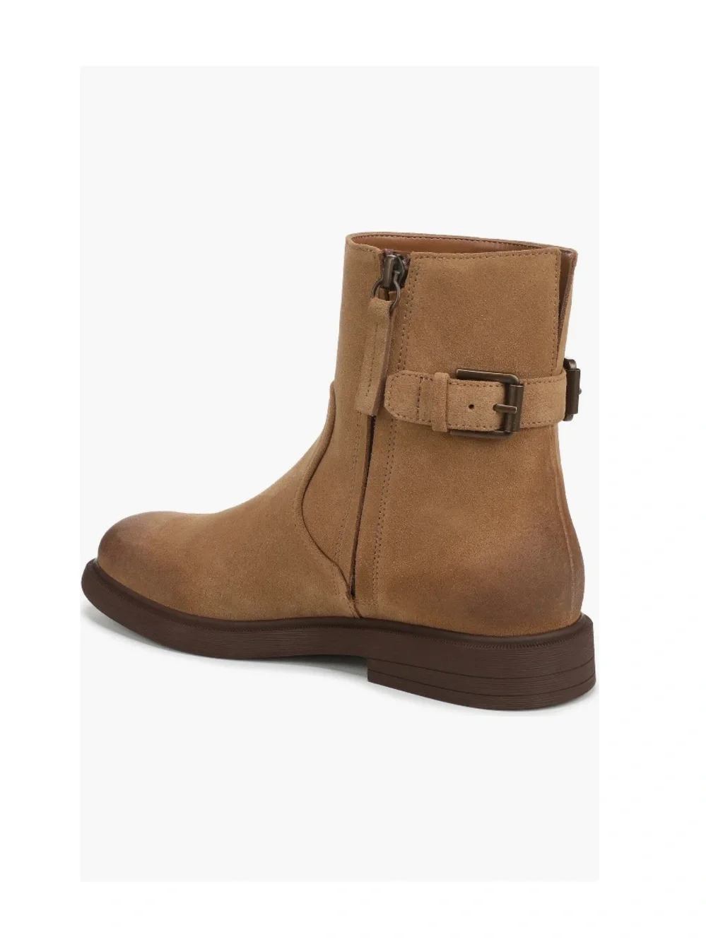 Franco Sarto Pippen Square Toe Boot Brown Leather Women’s Size 8 Moto Inspired